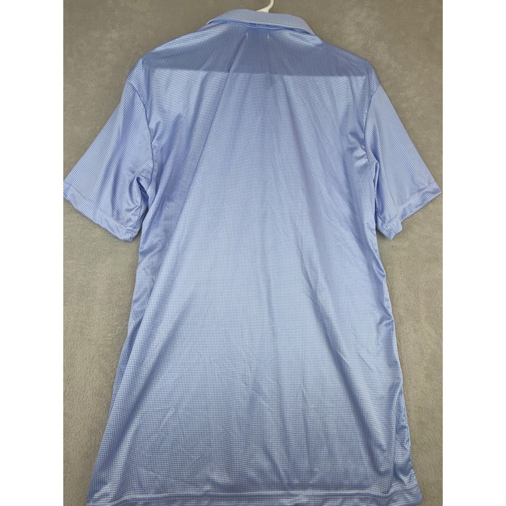 Collars & Co Mens Large Dress Collar Polo Shirt Blue Houndstooth Stretch NWT - Picture 4 of 6